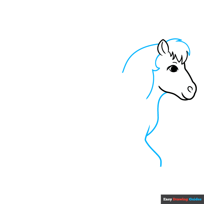 Realistic Pony step-by-step drawing tutorial: step 3