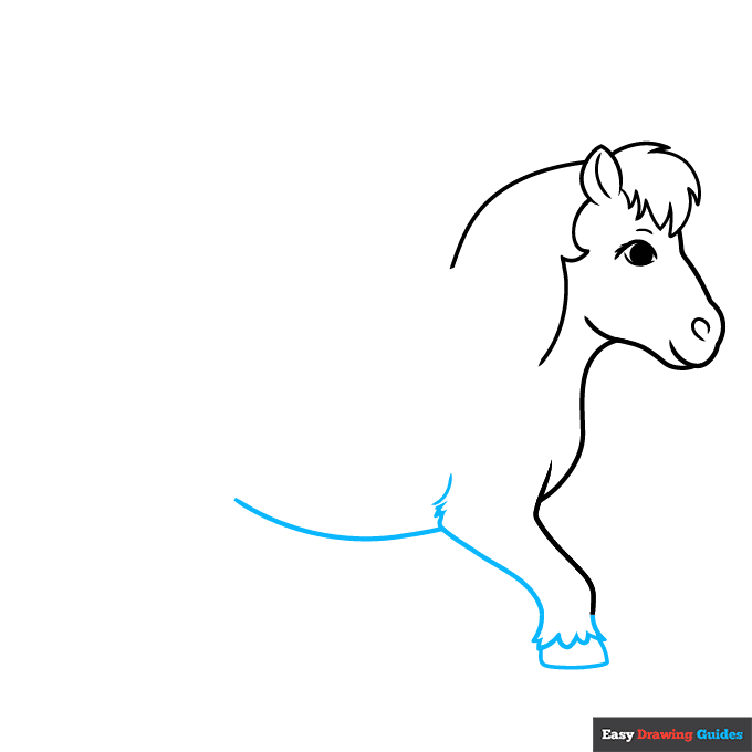 Realistic Pony step-by-step drawing tutorial: step 4