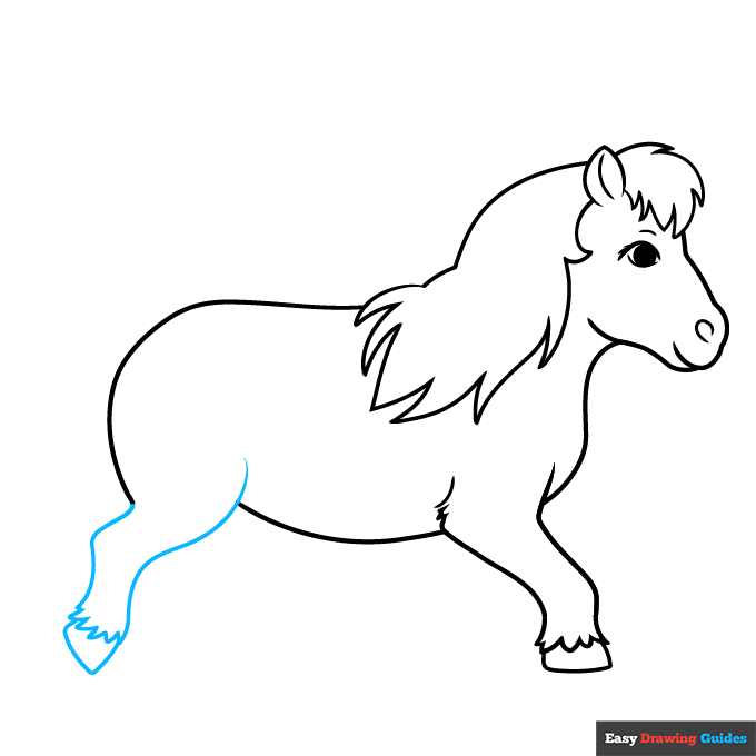Realistic Pony step-by-step drawing tutorial: step 6