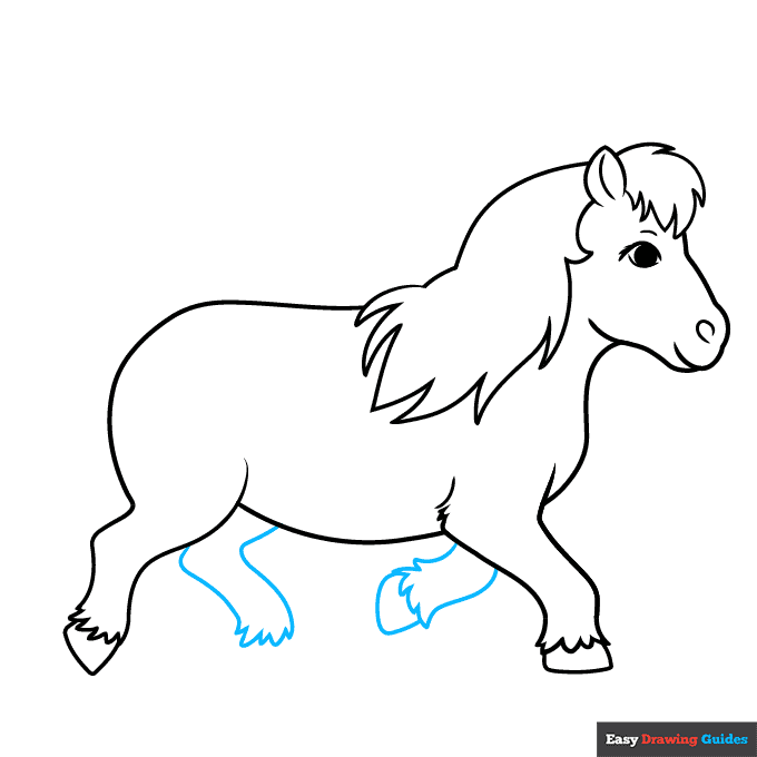 Realistic Pony step-by-step drawing tutorial: step 7