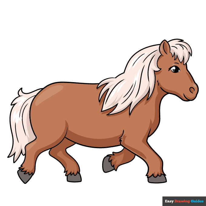 Realistic Pony step-by-step drawing tutorial: step 11