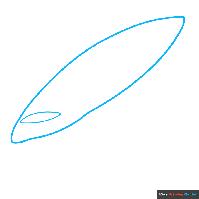 Baguette step-by-step drawing tutorial: step 1