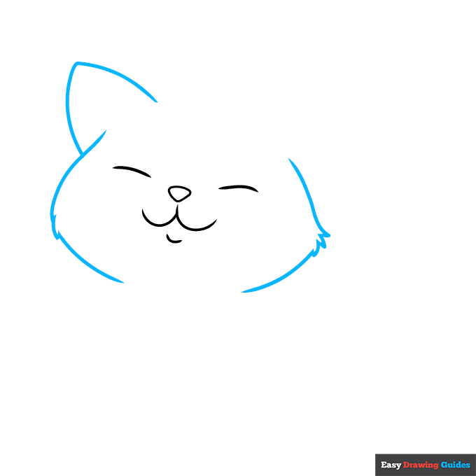 hand petting a cat step-by-step drawing tutorial: step 2