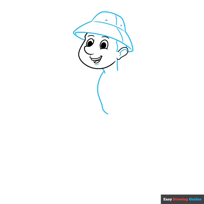 Hiker step-by-step drawing tutorial: step 2