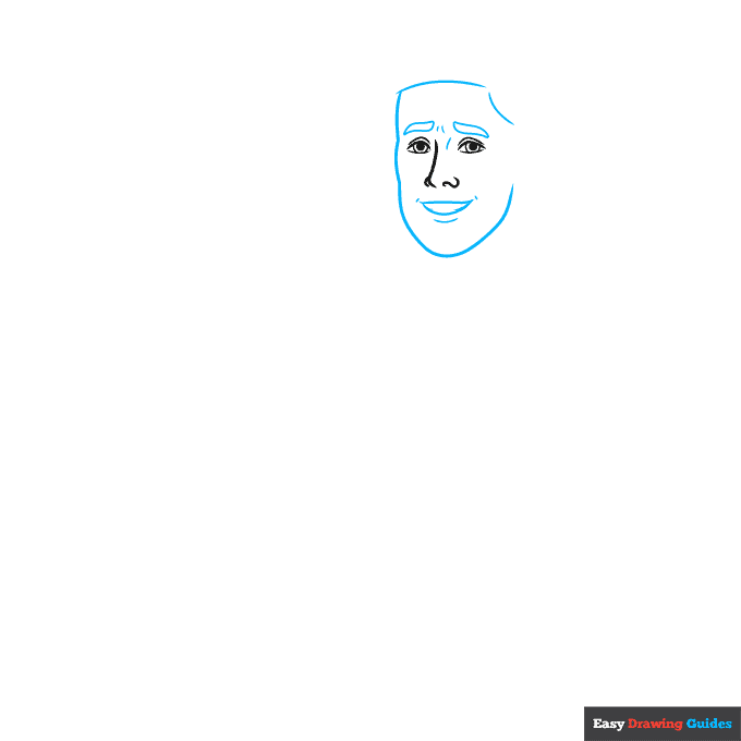 Ken from Barbie step-by-step drawing tutorial: step 2