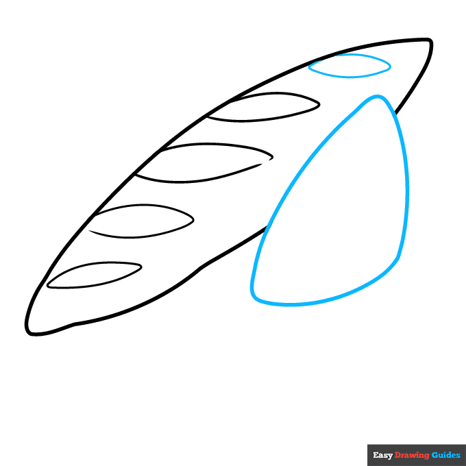 Baguette step-by-step drawing tutorial: step 3