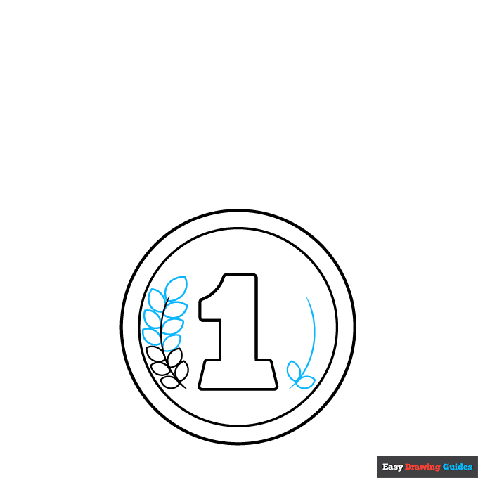 Gold Medal step-by-step drawing tutorial: step 3