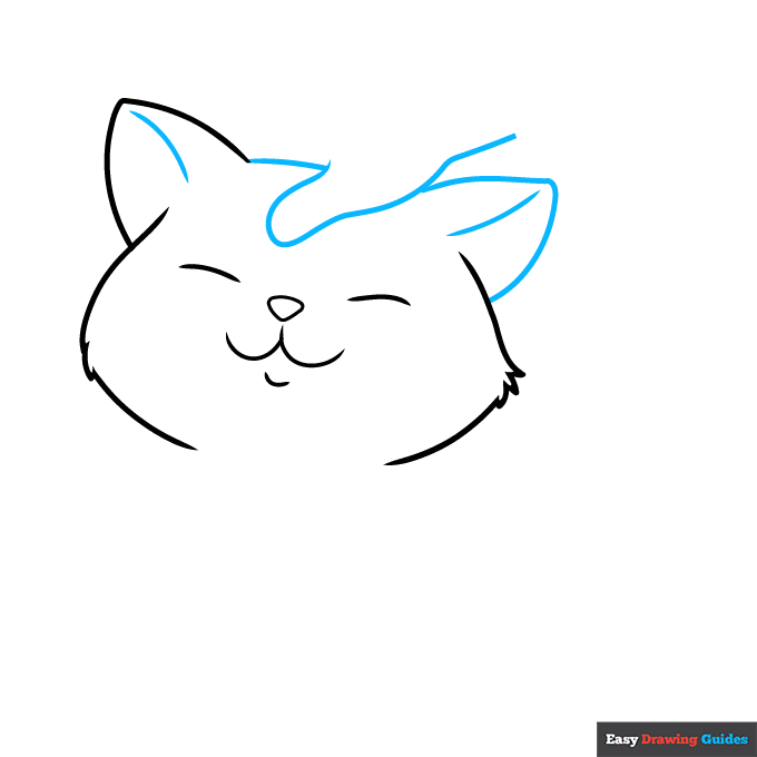 hand petting a cat step-by-step drawing tutorial: step 3