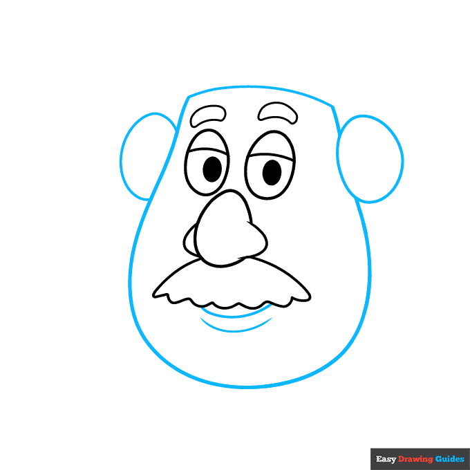 Mr. Potato Head step-by-step drawing tutorial: step 3