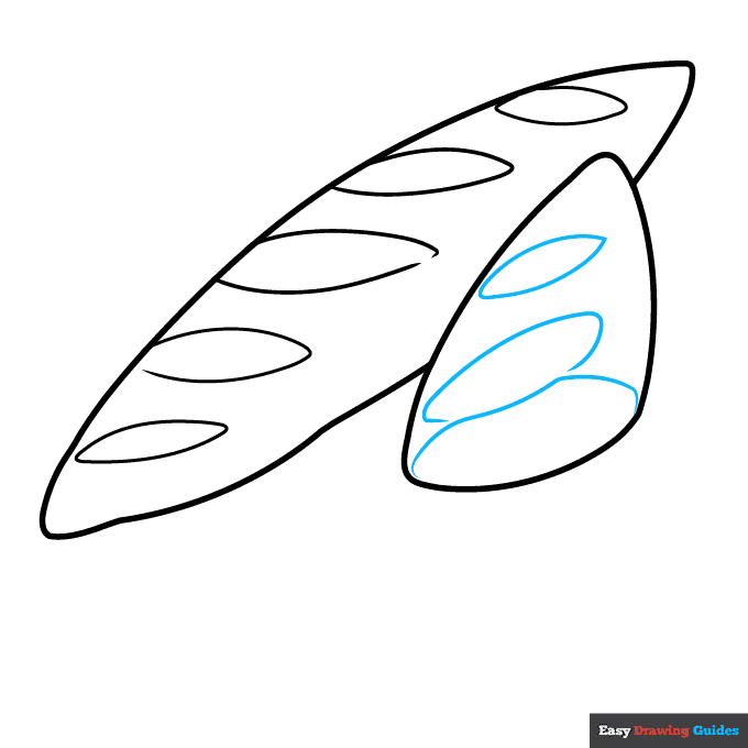 Baguette step-by-step drawing tutorial: step 4