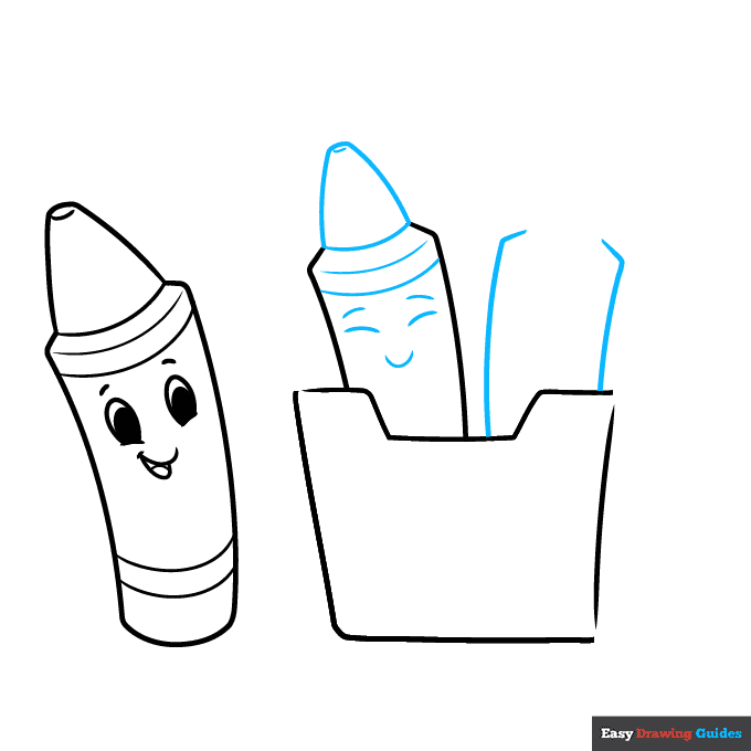 cute crayons step-by-step drawing tutorial: step 4