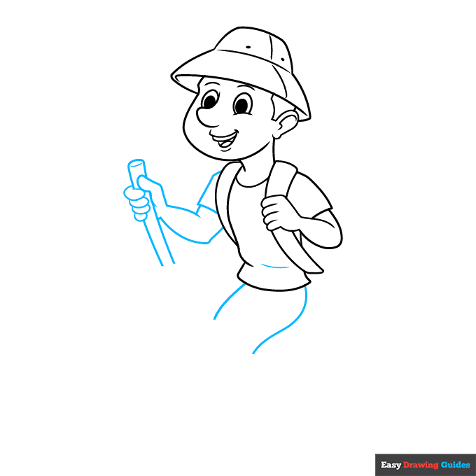 Hiker step-by-step drawing tutorial: step 4