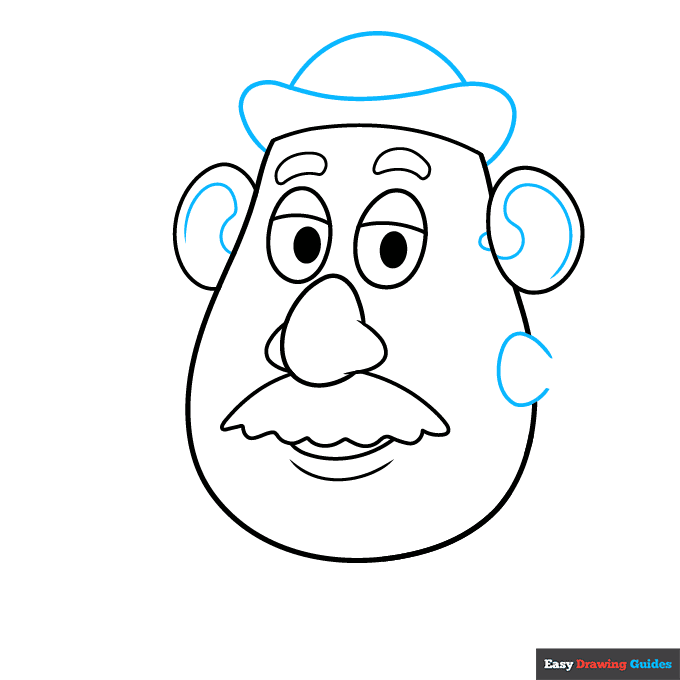 Mr. Potato Head step-by-step drawing tutorial: step 4