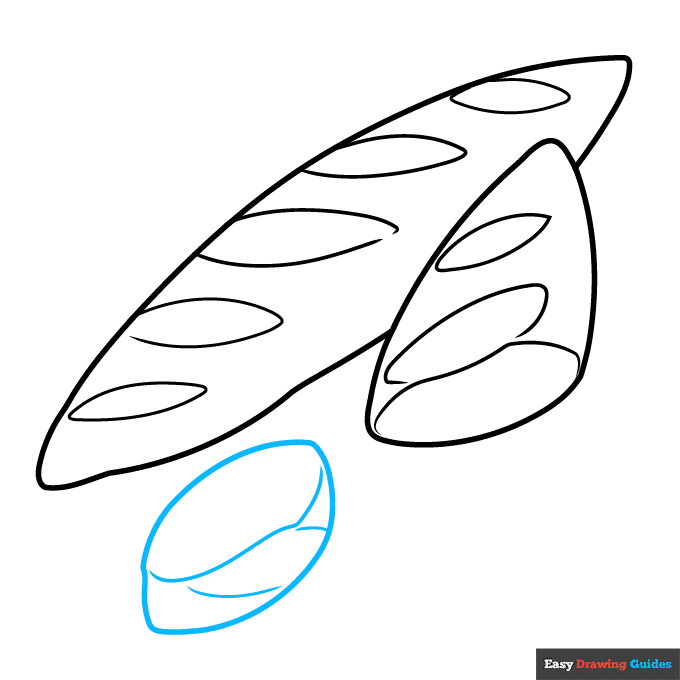 Baguette step-by-step drawing tutorial: step 5