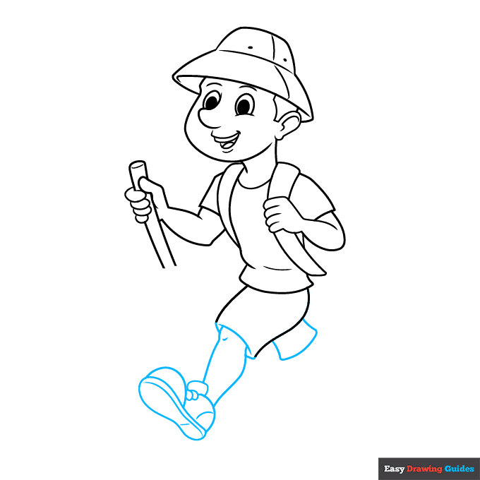 Hiker step-by-step drawing tutorial: step 5
