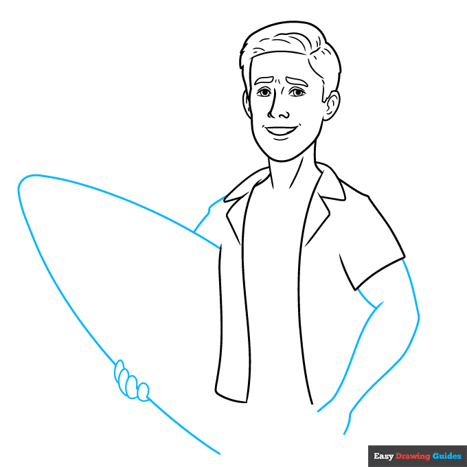Ken from Barbie step-by-step drawing tutorial: step 5