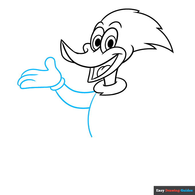 woody woodpecker step-by-step drawing tutorial: step 5