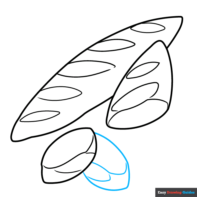 Baguette step-by-step drawing tutorial: step 6