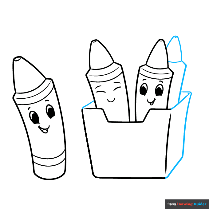cute crayons step-by-step drawing tutorial: step 6