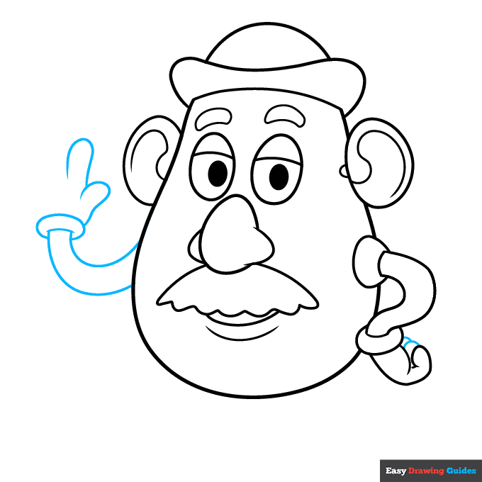 Mr. Potato Head step-by-step drawing tutorial: step 6