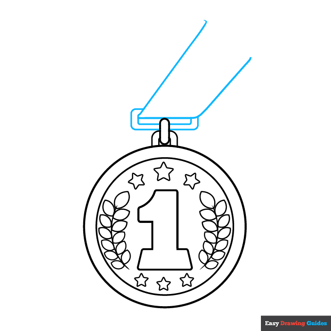 Gold Medal step-by-step drawing tutorial: step 7