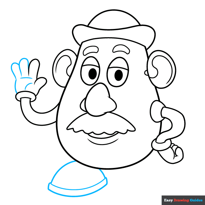 Mr. Potato Head step-by-step drawing tutorial: step 7