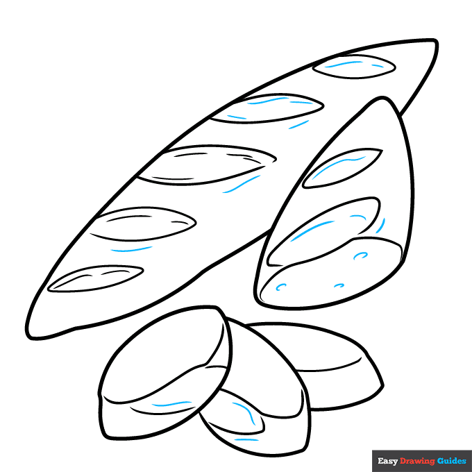 Baguette step-by-step drawing tutorial: step 8