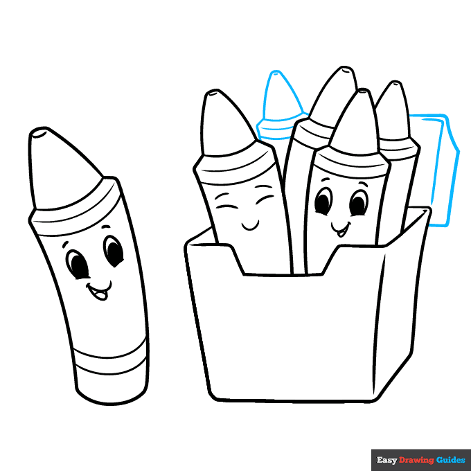 cute crayons step-by-step drawing tutorial: step 8