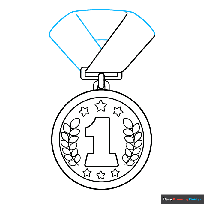 Gold Medal step-by-step drawing tutorial: step 8