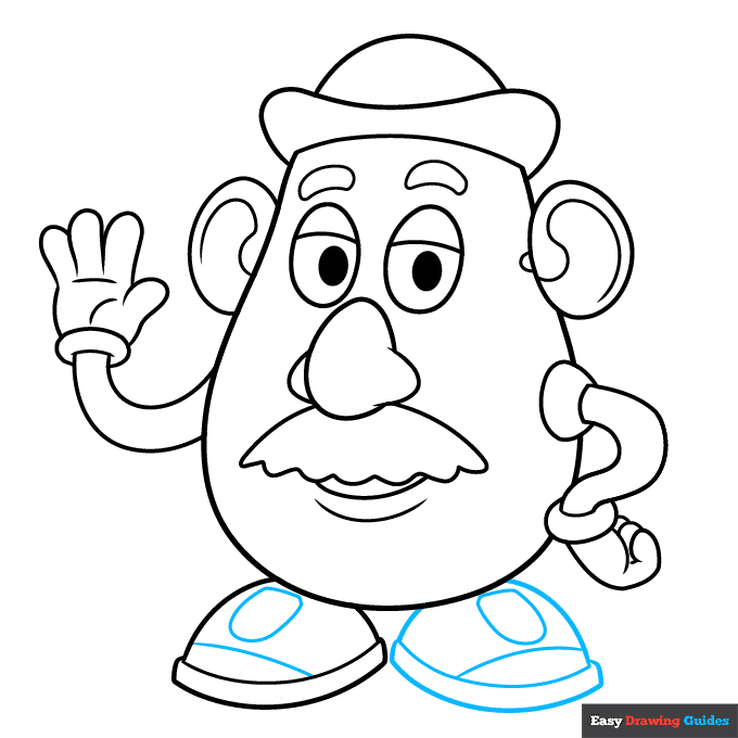 Mr. Potato Head step-by-step drawing tutorial: step 8
