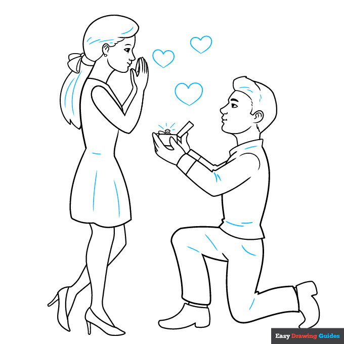 Proposal step-by-step drawing tutorial: step 9