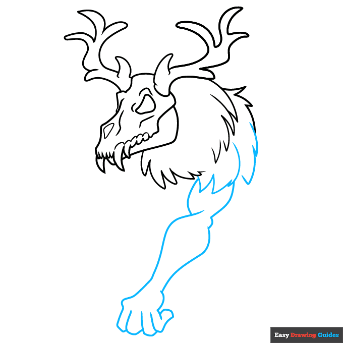 Wendigo step-by-step drawing tutorial: step 5