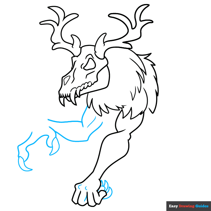Wendigo step-by-step drawing tutorial: step 6