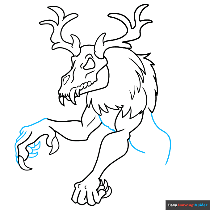 Wendigo step-by-step drawing tutorial: step 7