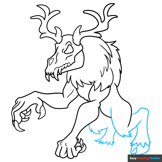 Wendigo step-by-step drawing tutorial: step 8