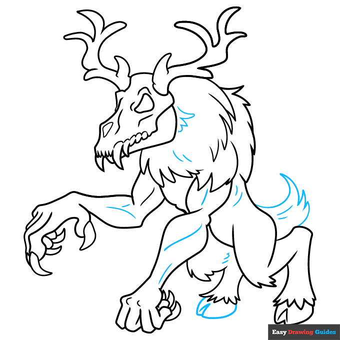 Wendigo step-by-step drawing tutorial: step 9
