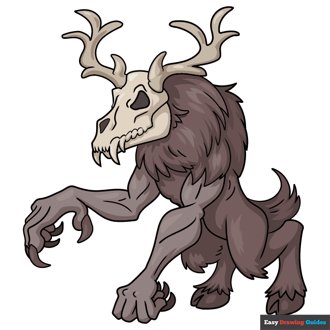 Wendigo step-by-step drawing tutorial: step 11