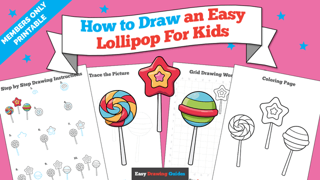 How to Draw an Easy Lollipop for Kids Printable Thumbnail