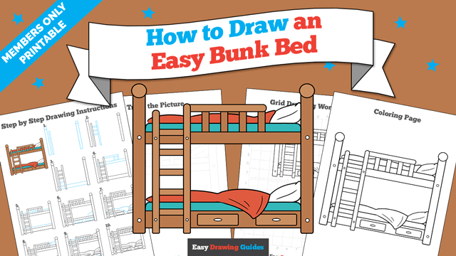 How to Draw an Easy Bunk Bed Printable Thumbnail