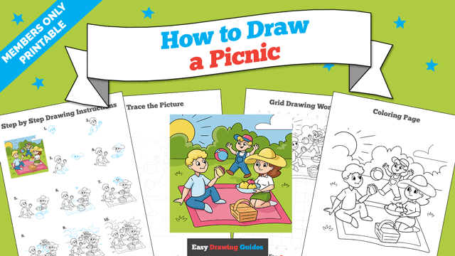 How to Draw a Picnic Printable Thumbnail
