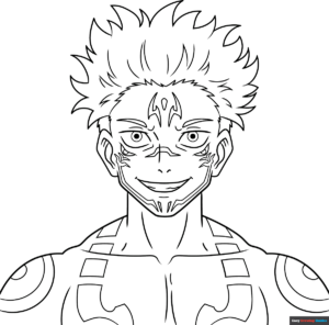 Free printable sakuna from jujutsu kaisen coloring page