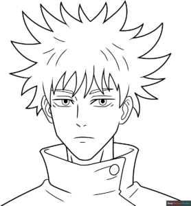 Free printable megumi fushiguro from jujutsu kaisen coloring page