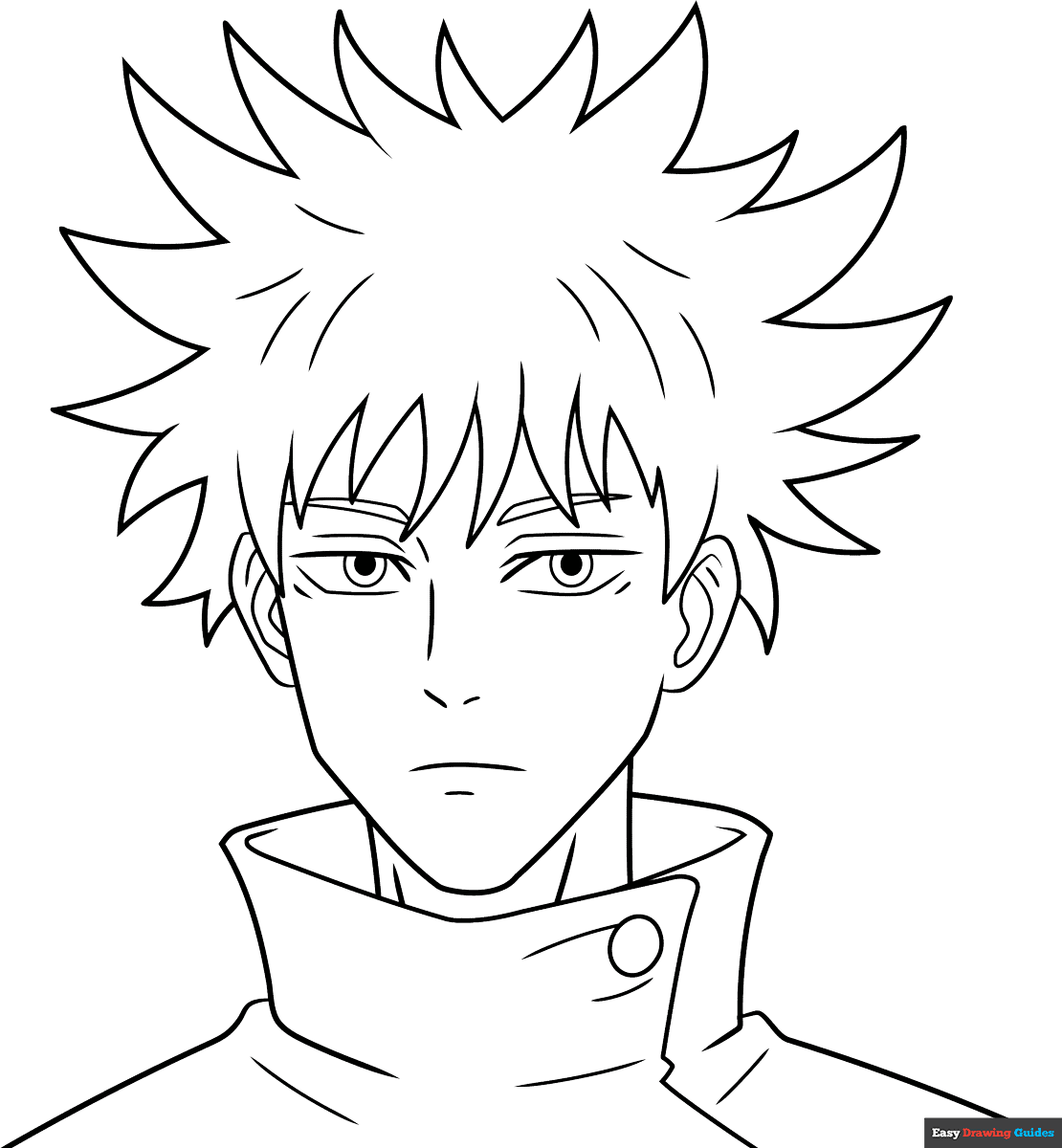Free printable megumi fushiguro from jujutsu kaisen coloring page