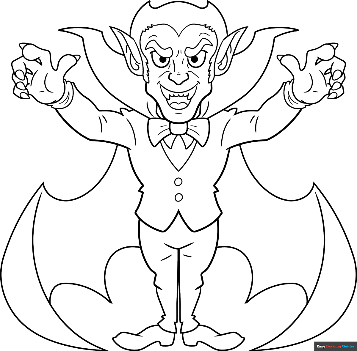 Free printable vampire full body coloring page