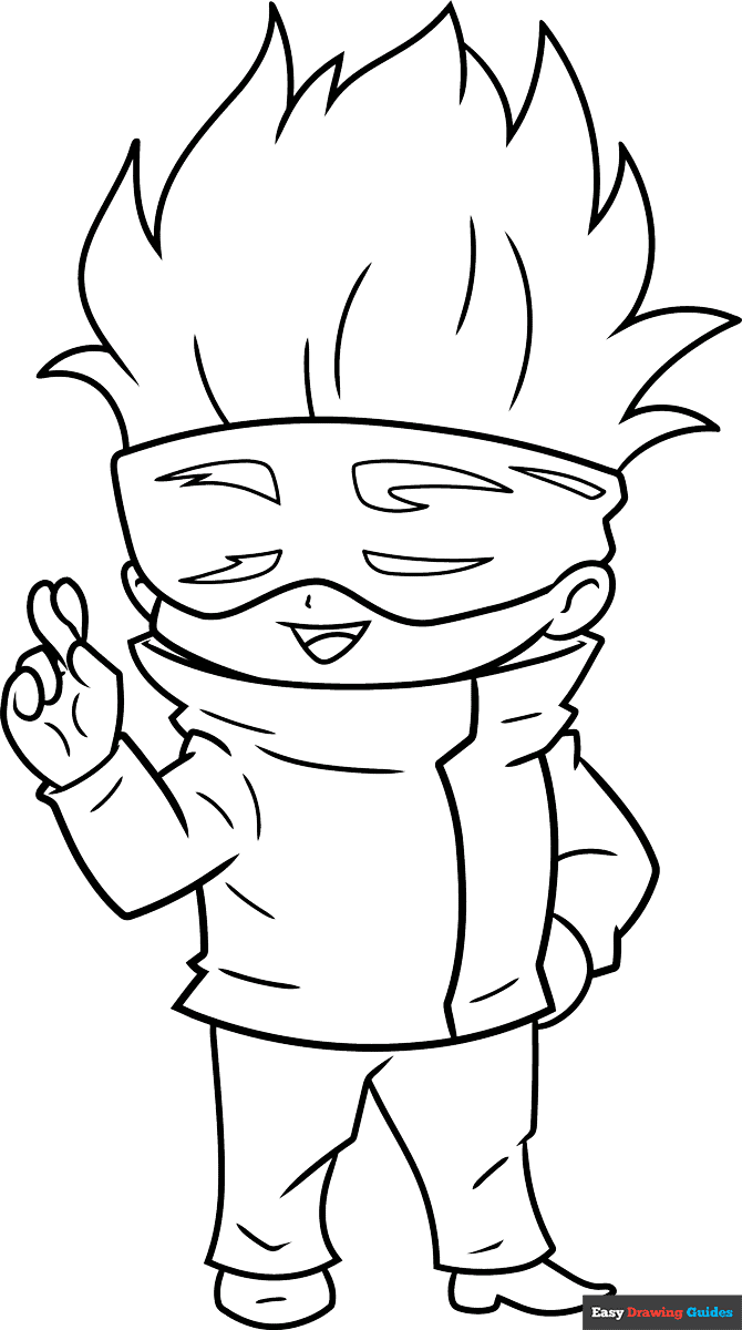 Free printable chibi gojo coloring page