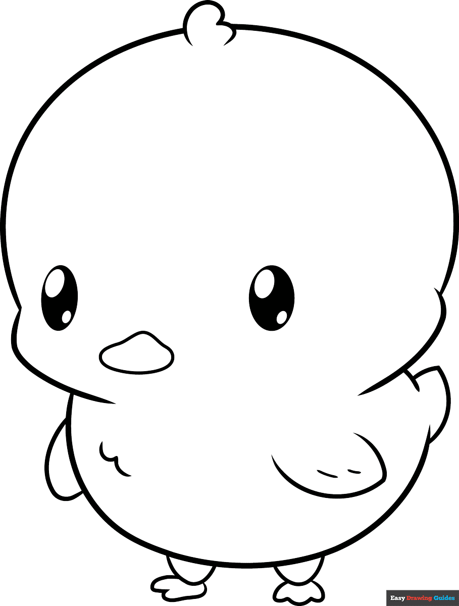 Free printable chibi duck coloring page