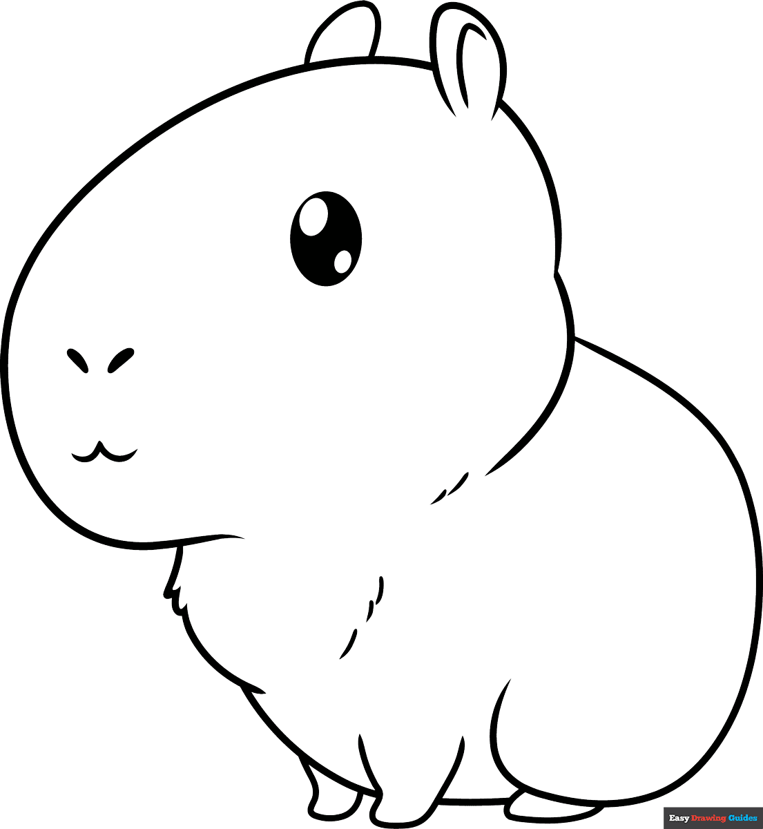 Free printable chibi capybara coloring page