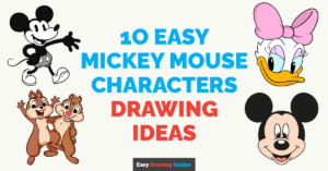 10 Easy Mickey Mouse Characters Drawing Tutorials for Kids Featured Image