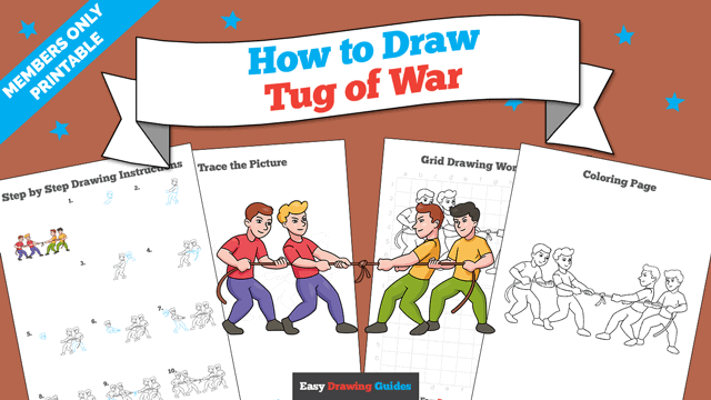How to Draw Tug of War Printable Thumbnail