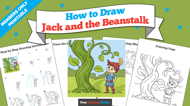 How to Draw Jack and the Beanstalk Printable Thumbnail